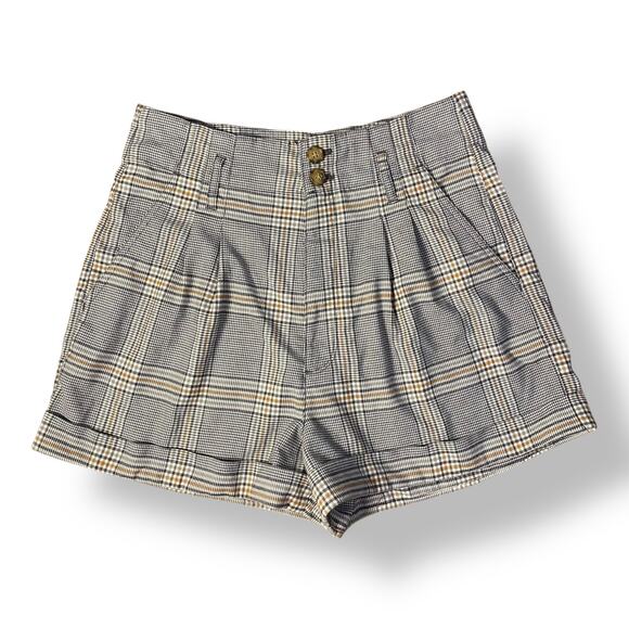 Abercrombie & Fitch Plaid‎ High-Waisted Shorts Womens Size M Preppy - Picture 1 of 10